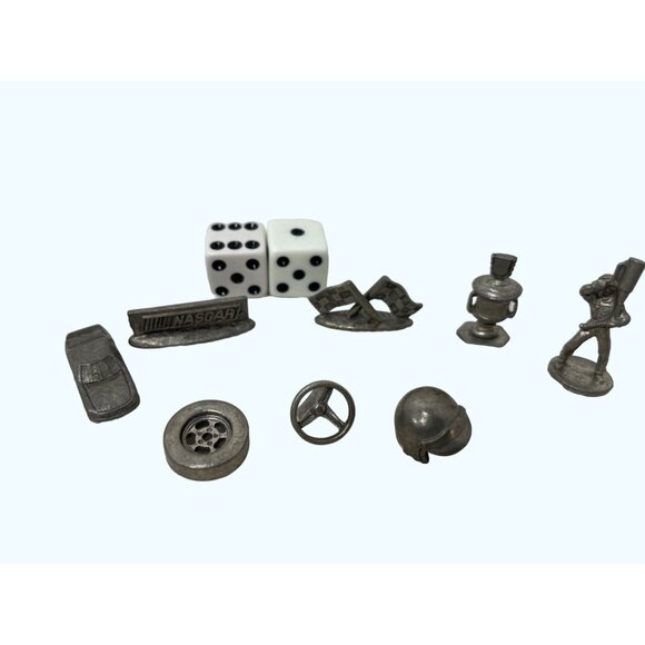 Pewter Monopoly Game Pieces Dice Houses Motels Collector Edition - Picture 1 of 6